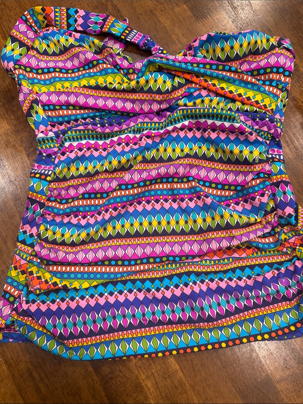 Womens One-Piece Swimsuit — Vibrant Multicolor Stretch Fabric
